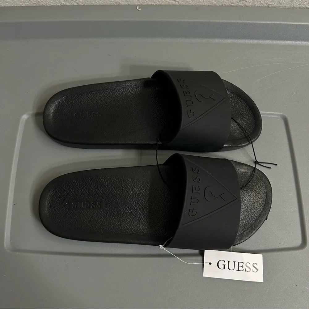 Guess Black Slide Sandals